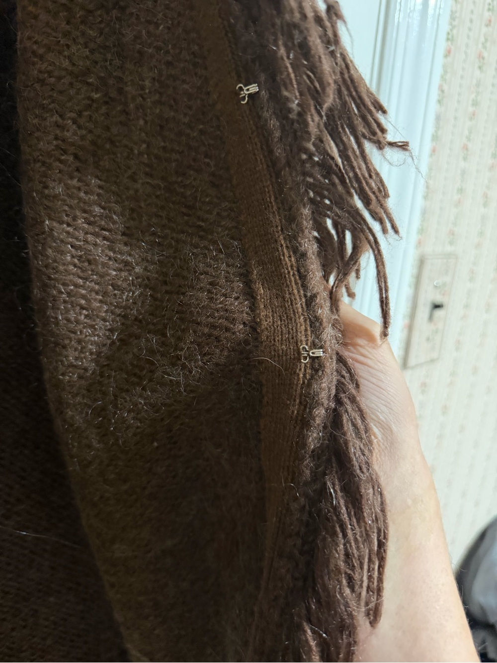 Free people Y2K fringe Brown Knit Open Cardigan Sweater Marykate Ashley Olsen - Picture 5 of 6